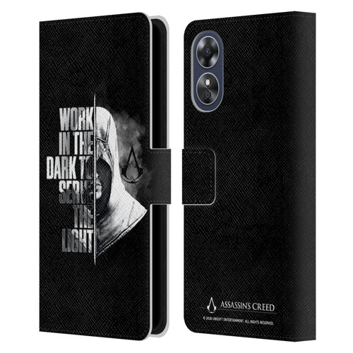 Assassin's Creed Legacy Typography Half Leather Book Wallet Case Cover For OPPO A17