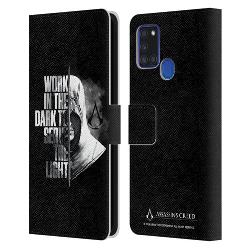 Assassin's Creed Legacy Typography Half Leather Book Wallet Case Cover For Samsung Galaxy A21s (2020)