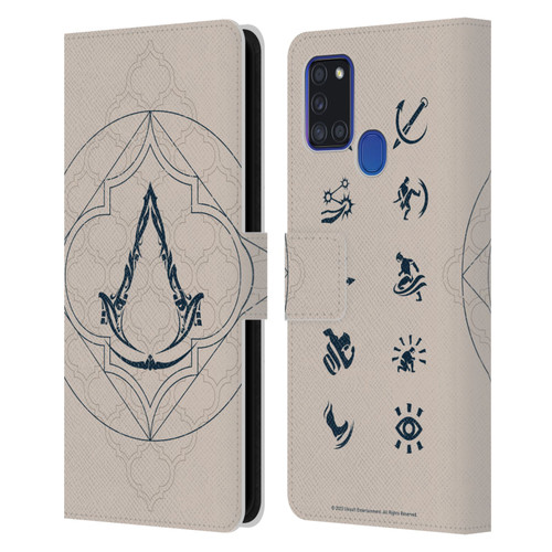 Assassin's Creed Mirage Graphics Crest Leather Book Wallet Case Cover For Samsung Galaxy A21s (2020)