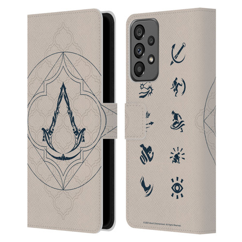 Assassin's Creed Mirage Graphics Crest Leather Book Wallet Case Cover For Samsung Galaxy A73 5G (2022)