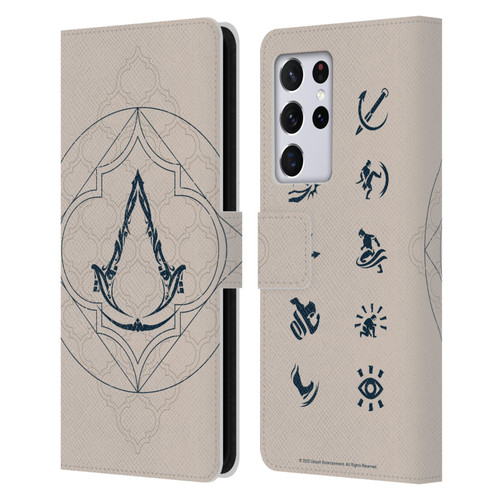 Assassin's Creed Mirage Graphics Crest Leather Book Wallet Case Cover For Samsung Galaxy S21 Ultra 5G