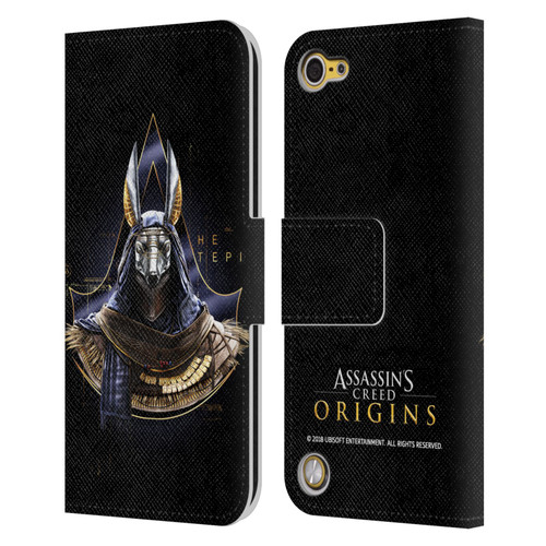 Assassin's Creed Origins Character Art Hetepi Leather Book Wallet Case Cover For Apple iPod Touch 5G 5th Gen