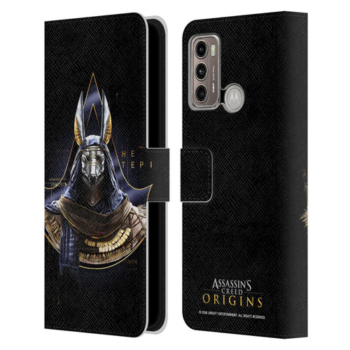 Assassin's Creed Origins Character Art Hetepi Leather Book Wallet Case Cover For Motorola Moto G60 / Moto G40 Fusion