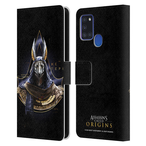 Assassin's Creed Origins Character Art Hetepi Leather Book Wallet Case Cover For Samsung Galaxy A21s (2020)