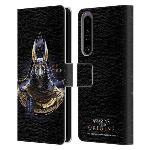 Assassin's Creed Origins Character Art Hetepi Leather Book Wallet Case Cover For Sony Xperia 1 IV