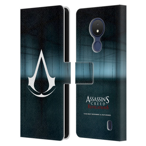 Assassin's Creed Revelations Logo Animus Black Room Leather Book Wallet Case Cover For Nokia C21
