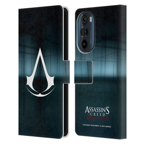 Assassin's Creed Revelations Logo Animus Black Room Leather Book Wallet Case Cover For Motorola Edge 30