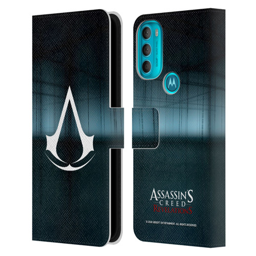 Assassin's Creed Revelations Logo Animus Black Room Leather Book Wallet Case Cover For Motorola Moto G71 5G