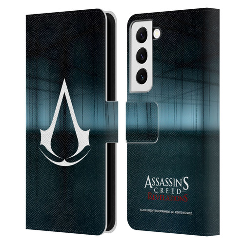 Assassin's Creed Revelations Logo Animus Black Room Leather Book Wallet Case Cover For Samsung Galaxy S22 5G