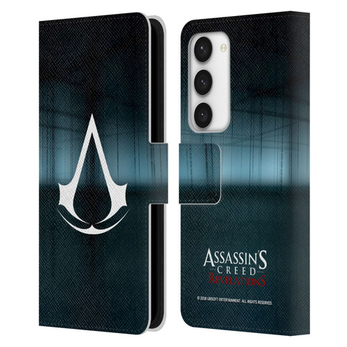 Assassin's Creed Revelations Logo Animus Black Room Leather Book Wallet Case Cover For Samsung Galaxy S23 5G