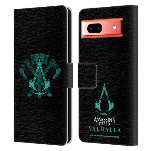 Assassin's Creed Valhalla Symbols And Patterns ACV Weapons Leather Book Wallet Case Cover For Google Pixel 7a