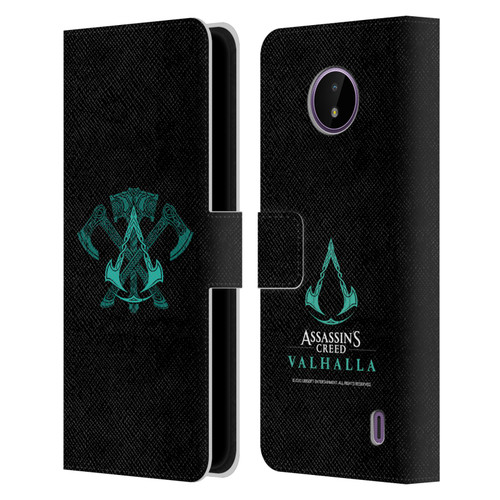 Assassin's Creed Valhalla Symbols And Patterns ACV Weapons Leather Book Wallet Case Cover For Nokia C10 / C20