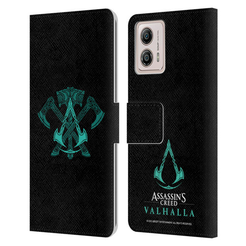 Assassin's Creed Valhalla Symbols And Patterns ACV Weapons Leather Book Wallet Case Cover For Motorola Moto G53 5G