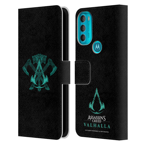 Assassin's Creed Valhalla Symbols And Patterns ACV Weapons Leather Book Wallet Case Cover For Motorola Moto G71 5G