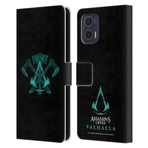 Assassin's Creed Valhalla Symbols And Patterns ACV Weapons Leather Book Wallet Case Cover For Motorola Moto G73 5G