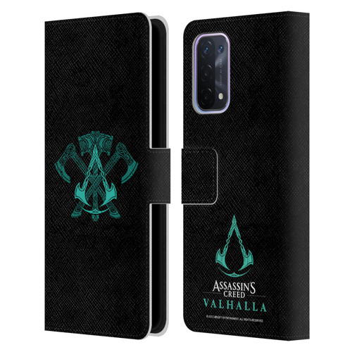 Assassin's Creed Valhalla Symbols And Patterns ACV Weapons Leather Book Wallet Case Cover For OPPO A54 5G
