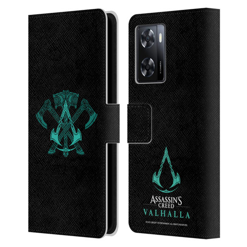 Assassin's Creed Valhalla Symbols And Patterns ACV Weapons Leather Book Wallet Case Cover For OPPO A57s