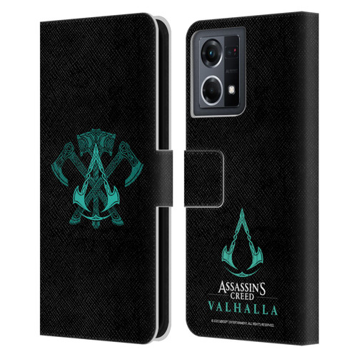 Assassin's Creed Valhalla Symbols And Patterns ACV Weapons Leather Book Wallet Case Cover For OPPO Reno8 4G
