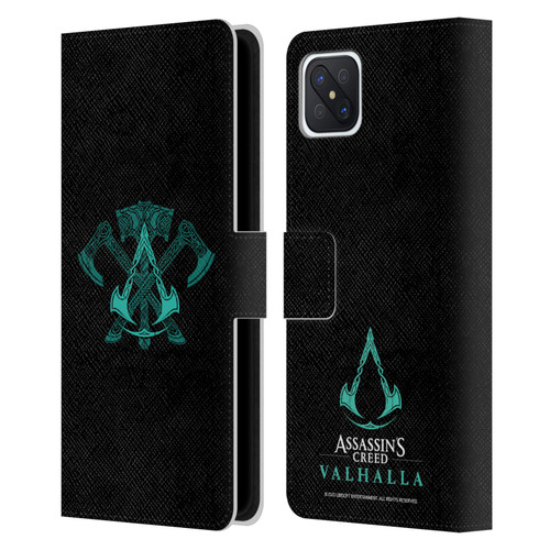 Assassin's Creed Valhalla Symbols And Patterns ACV Weapons Leather Book Wallet Case Cover For OPPO Reno4 Z 5G