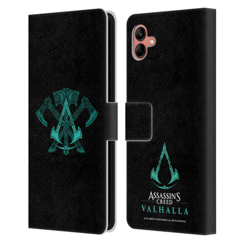 Assassin's Creed Valhalla Symbols And Patterns ACV Weapons Leather Book Wallet Case Cover For Samsung Galaxy A04 (2022)