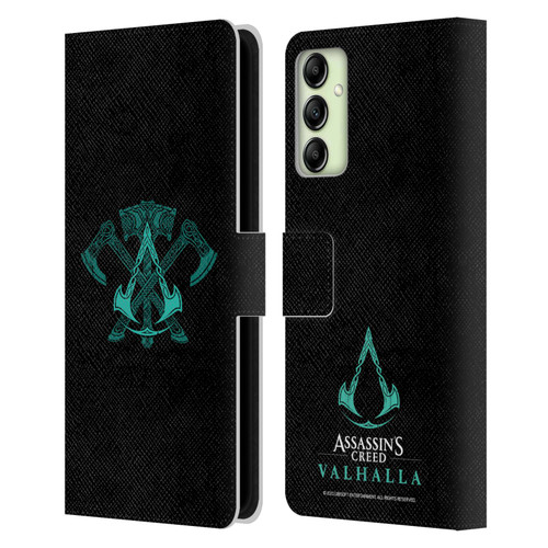 Assassin's Creed Valhalla Symbols And Patterns ACV Weapons Leather Book Wallet Case Cover For Samsung Galaxy A14 5G