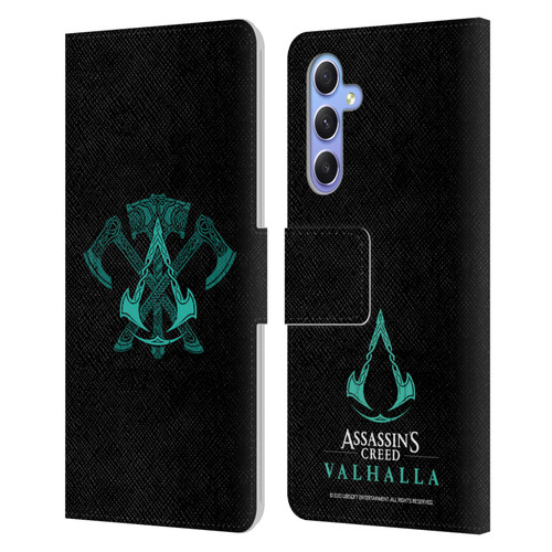 Assassin's Creed Valhalla Symbols And Patterns ACV Weapons Leather Book Wallet Case Cover For Samsung Galaxy A34 5G