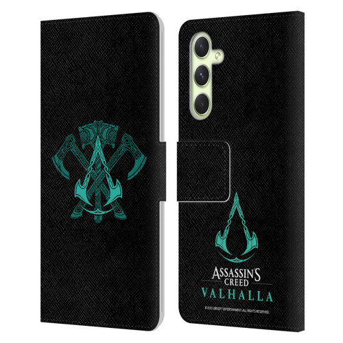 Assassin's Creed Valhalla Symbols And Patterns ACV Weapons Leather Book Wallet Case Cover For Samsung Galaxy A54 5G