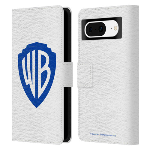 Warner Bros. Shield Logo White Leather Book Wallet Case Cover For Google Pixel 8