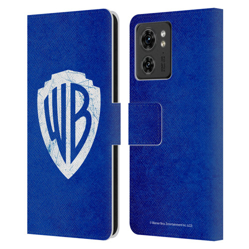 Warner Bros. Shield Logo Distressed Leather Book Wallet Case Cover For Motorola Moto Edge 40