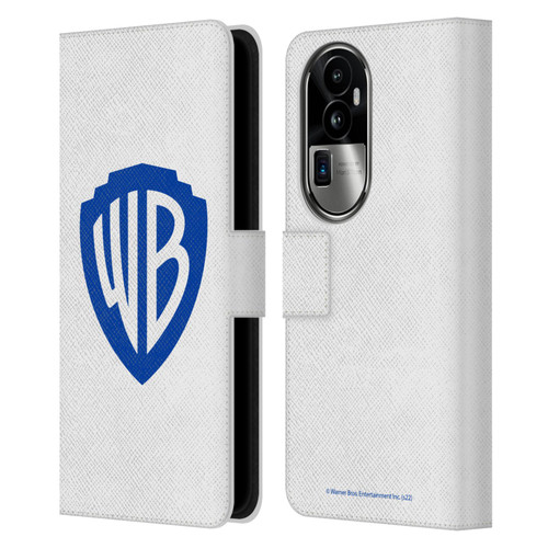Warner Bros. Shield Logo White Leather Book Wallet Case Cover For OPPO Reno10 Pro+