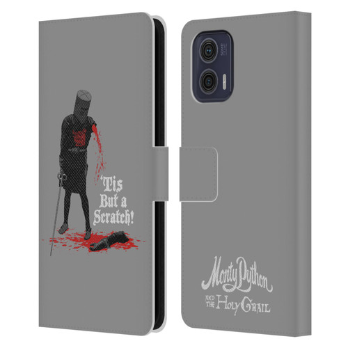 Monty Python Key Art Tis But A Scratch Leather Book Wallet Case Cover For Motorola Moto G73 5G