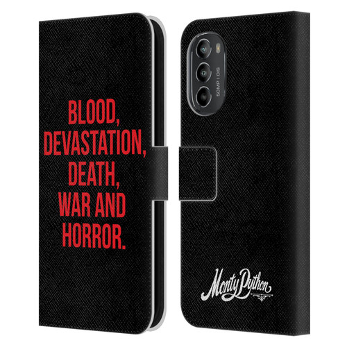 Monty Python Key Art Blood Devastation Death War And Horror Leather Book Wallet Case Cover For Motorola Moto G82 5G
