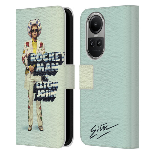 Elton John Artwork Rocket Man Single Leather Book Wallet Case Cover For OPPO Reno10 5G / Reno10 Pro 5G