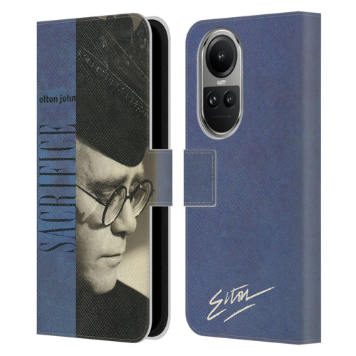 Elton John Artwork Sacrifice Single Leather Book Wallet Case Cover For OPPO Reno10 5G / Reno10 Pro 5G