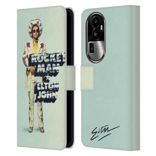 Elton John Artwork Rocket Man Single Leather Book Wallet Case Cover For OPPO Reno10 Pro+