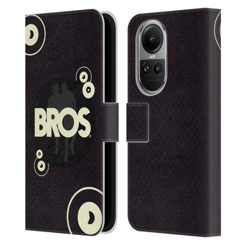 BROS Logo Art Retro Leather Book Wallet Case Cover For OPPO Reno10 5G / Reno10 Pro 5G