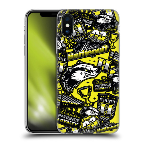 Harry Potter Badge Up House Hufflepuff Soft Gel Case for Apple iPhone X / iPhone XS