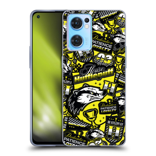 Harry Potter Badge Up House Hufflepuff Soft Gel Case for OPPO Reno7 5G / Find X5 Lite