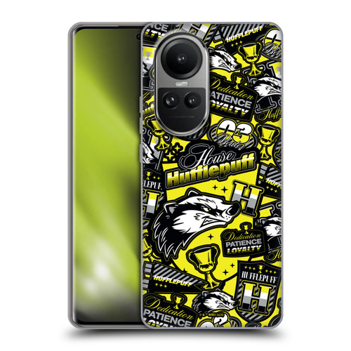 Harry Potter Badge Up House Hufflepuff Soft Gel Case for OPPO Reno10 5G / Reno10 Pro 5G