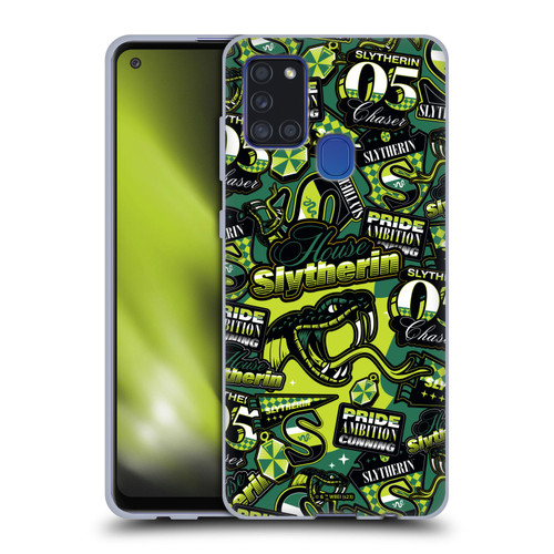 Harry Potter Badge Up House Slytherin Soft Gel Case for Samsung Galaxy A21s (2020)