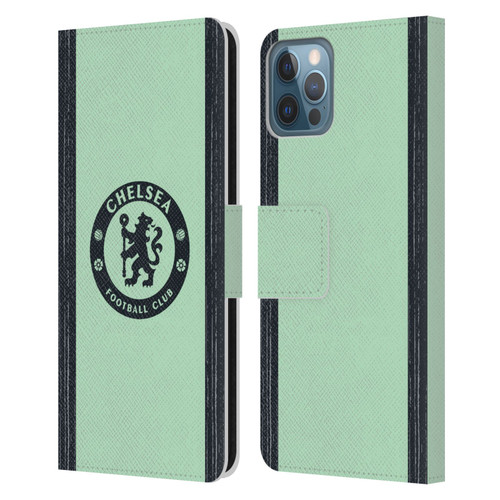 Chelsea Football Club 2023/24 Kit Third Leather Book Wallet Case Cover For Apple iPhone 12 / iPhone 12 Pro