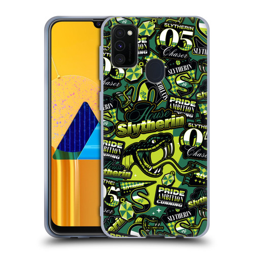 Harry Potter Badge Up House Slytherin Soft Gel Case for Samsung Galaxy M30s (2019)/M21 (2020)