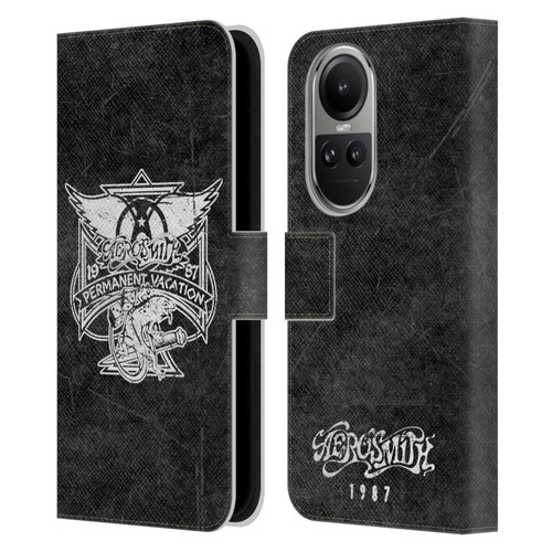 Aerosmith Black And White 1987 Permanent Vacation Leather Book Wallet Case Cover For OPPO Reno10 5G / Reno10 Pro 5G