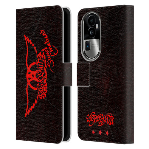 Aerosmith Classics Red Winged Sweet Emotions Leather Book Wallet Case Cover For OPPO Reno10 Pro+