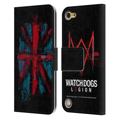 Watch Dogs Legion Key Art Flag Glitch Leather Book Wallet Case Cover For Apple iPod Touch 5G 5th Gen