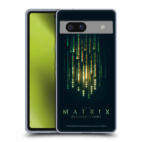 The Matrix Resurrections Key Art This Is Not The Real World Soft Gel Case for Google Pixel 7a