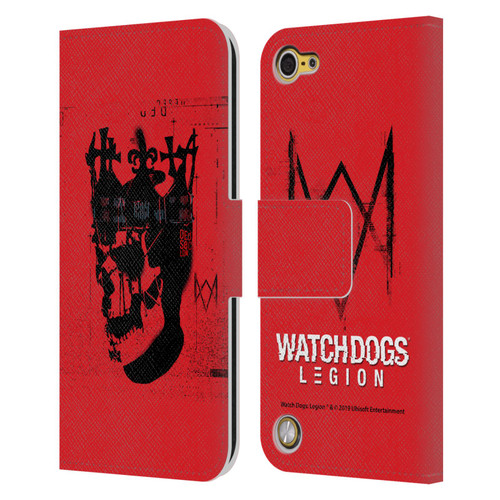 Watch Dogs Legion Street Art Ded Sec Skull Leather Book Wallet Case Cover For Apple iPod Touch 5G 5th Gen