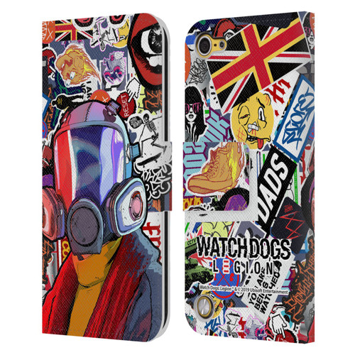 Watch Dogs Legion Street Art Granny Stickerbomb Leather Book Wallet Case Cover For Apple iPod Touch 5G 5th Gen