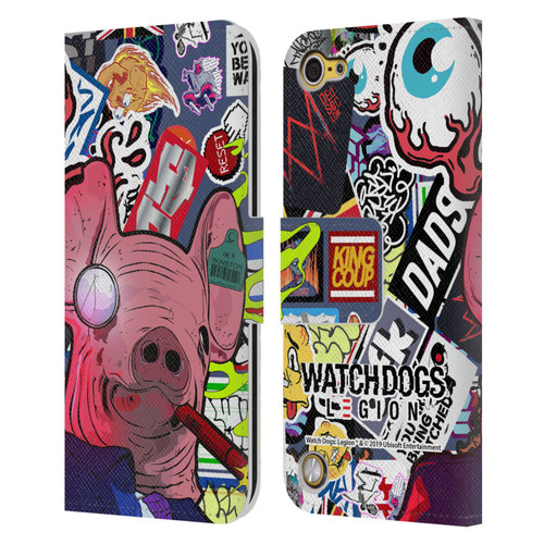 Watch Dogs Legion Street Art Winston Stickerbomb Leather Book Wallet Case Cover For Apple iPod Touch 5G 5th Gen