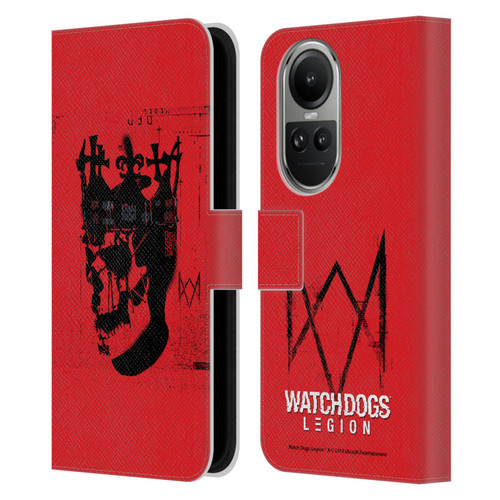 Watch Dogs Legion Street Art Ded Sec Skull Leather Book Wallet Case Cover For OPPO Reno10 5G / Reno10 Pro 5G